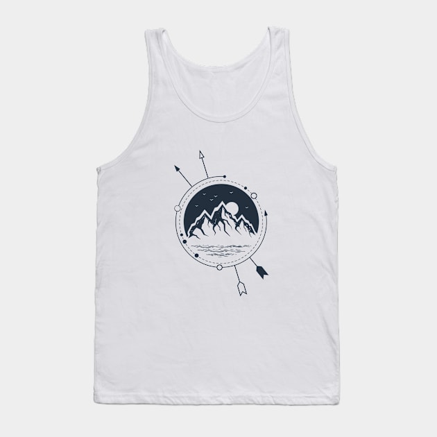 Mountains. Geometric Style Tank Top by SlothAstronaut